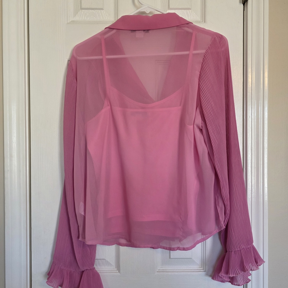 HYFVE Pink Sheer Blouse Set - Picture 2 of 10